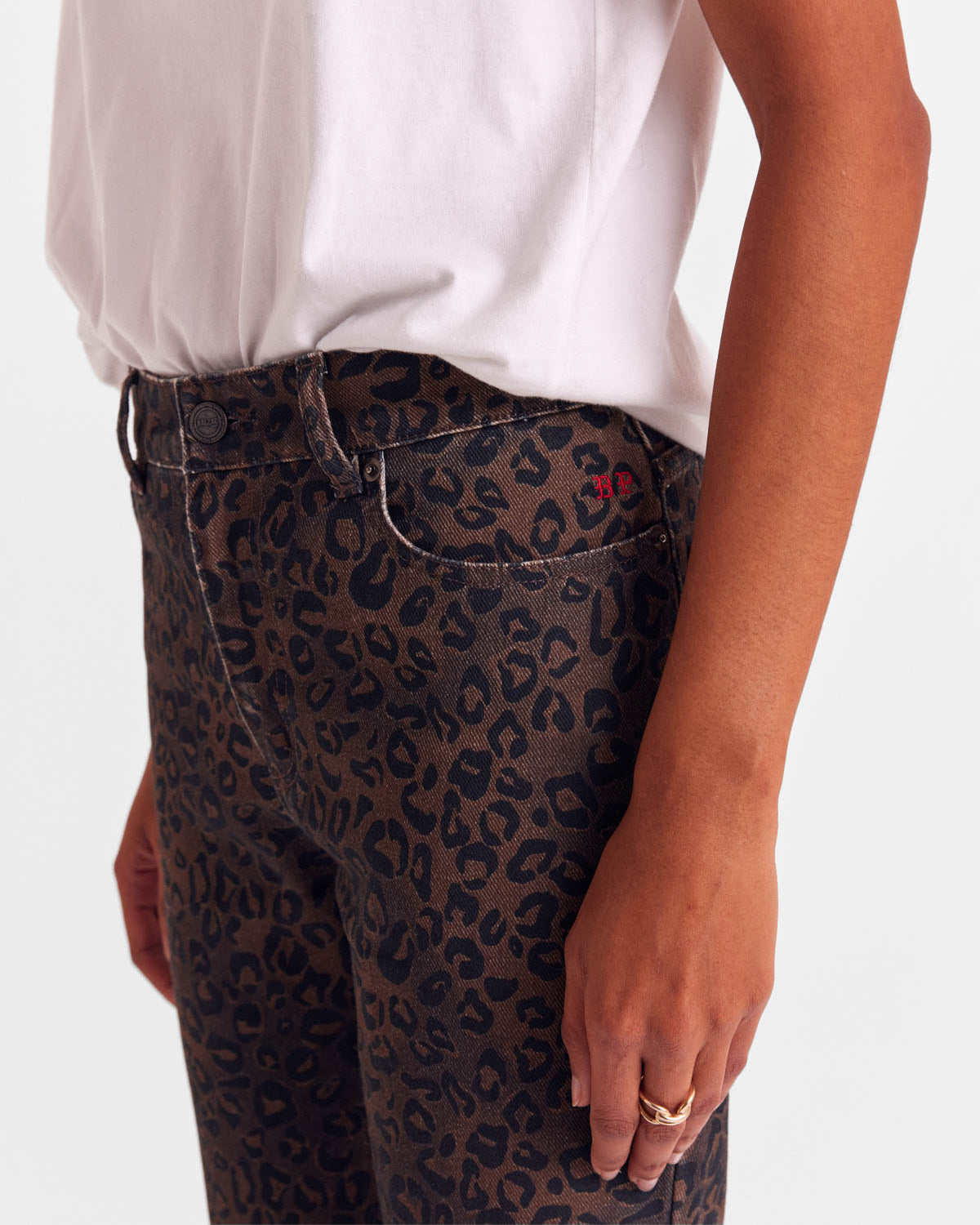 Jean Jules léopard fauve chocolat  (le bootcut)