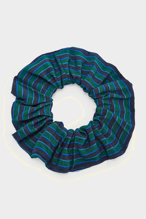 Green and blue striped Billy scrunchie