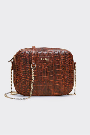 Sac César cognac embossé