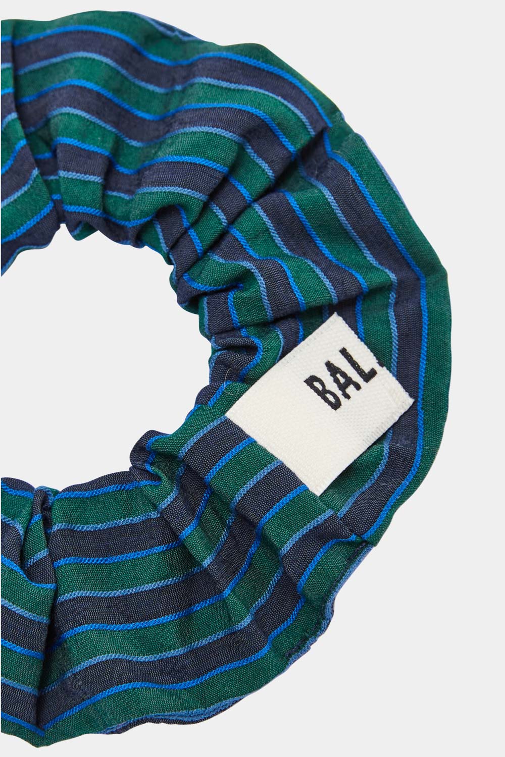 Green and blue striped Billy scrunchie