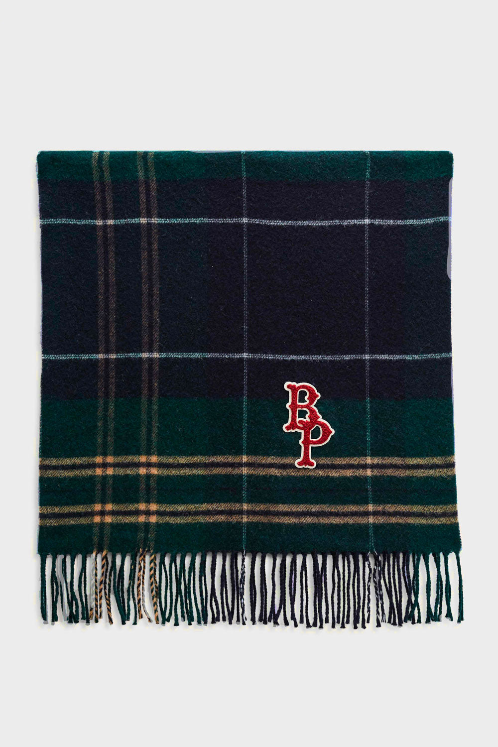 Écharpe Public tartan vert et bleu