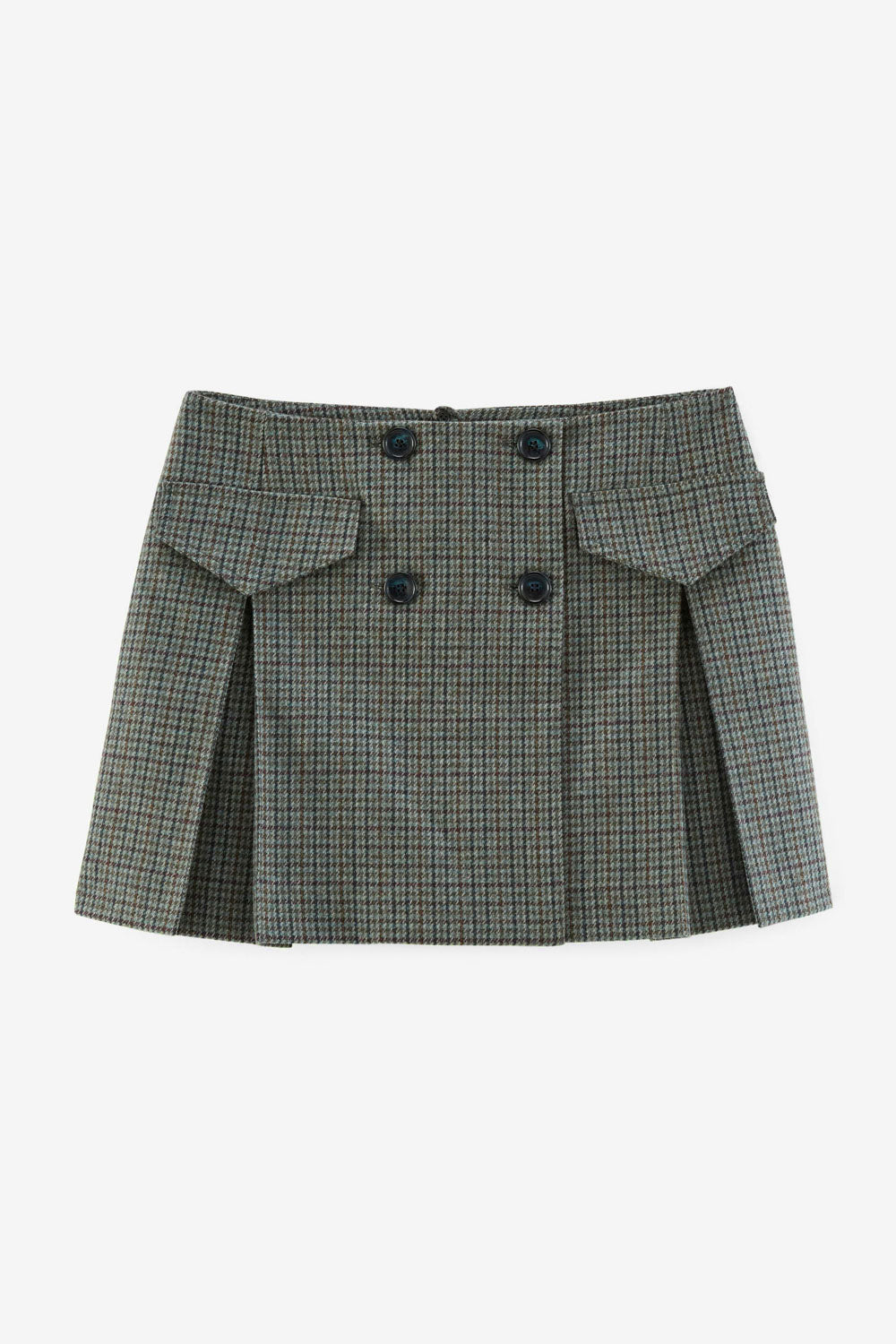 Mini skirt Rosine foot of poule gray and burgundy