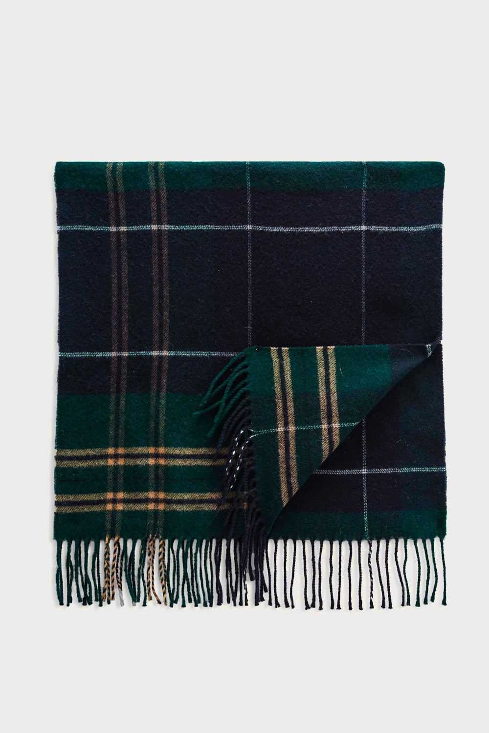 Écharpe Public tartan vert et bleu
