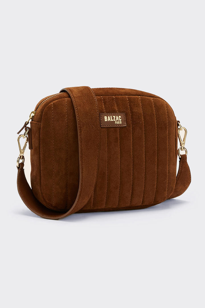 Bag César suede of leather chocolate