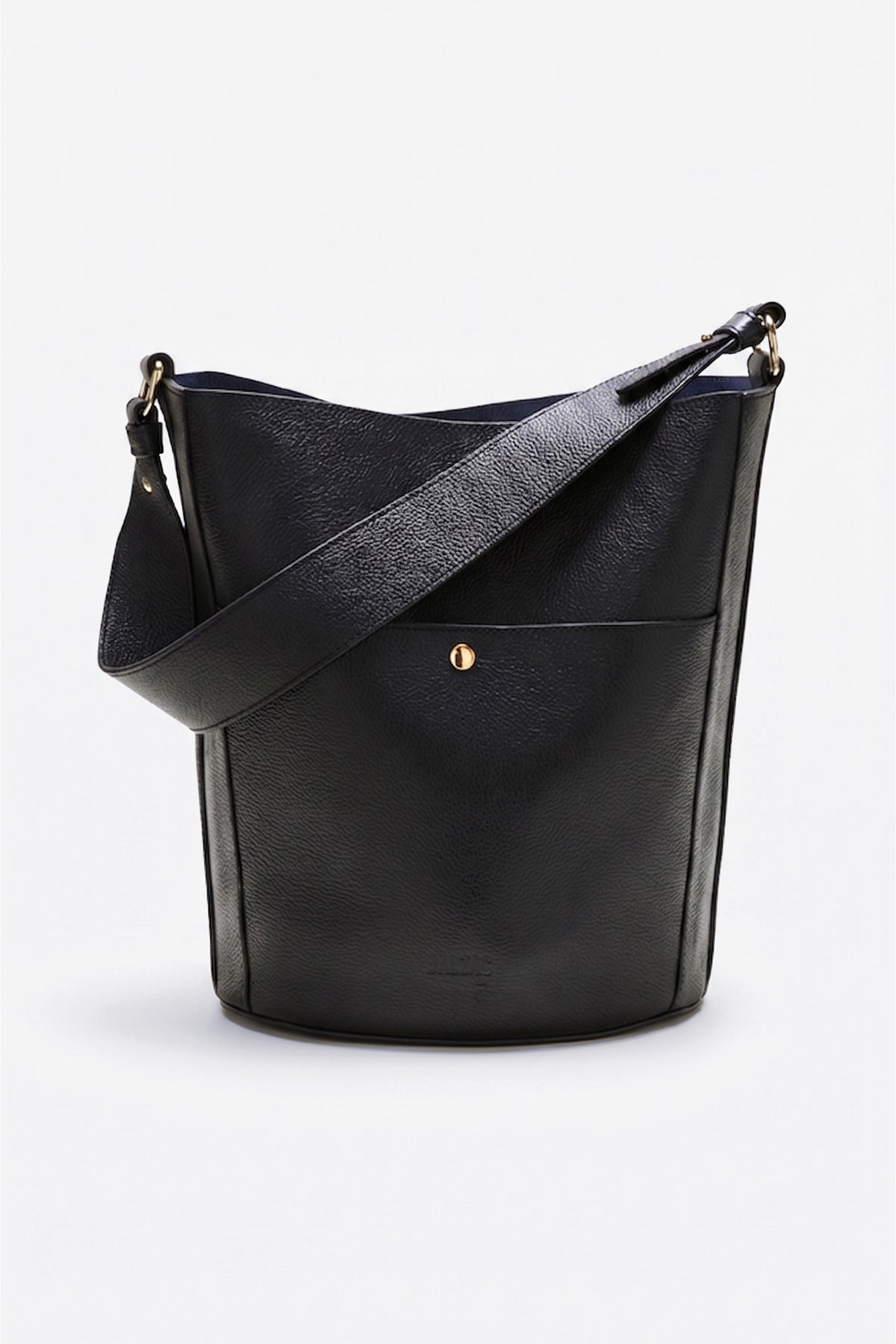 Sac Grand Sofia grainé noir intérieur marine