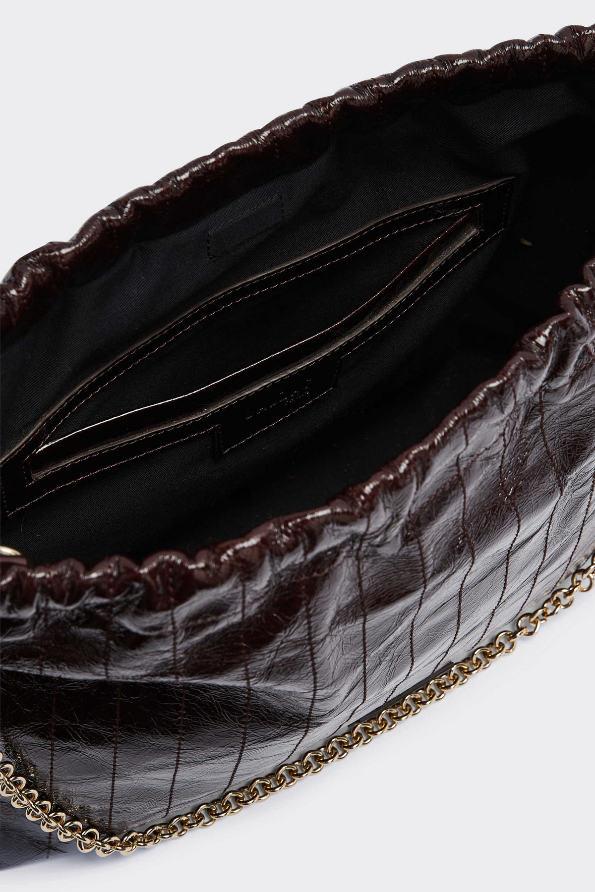 Sac Amaïa vernis froissé chocolat