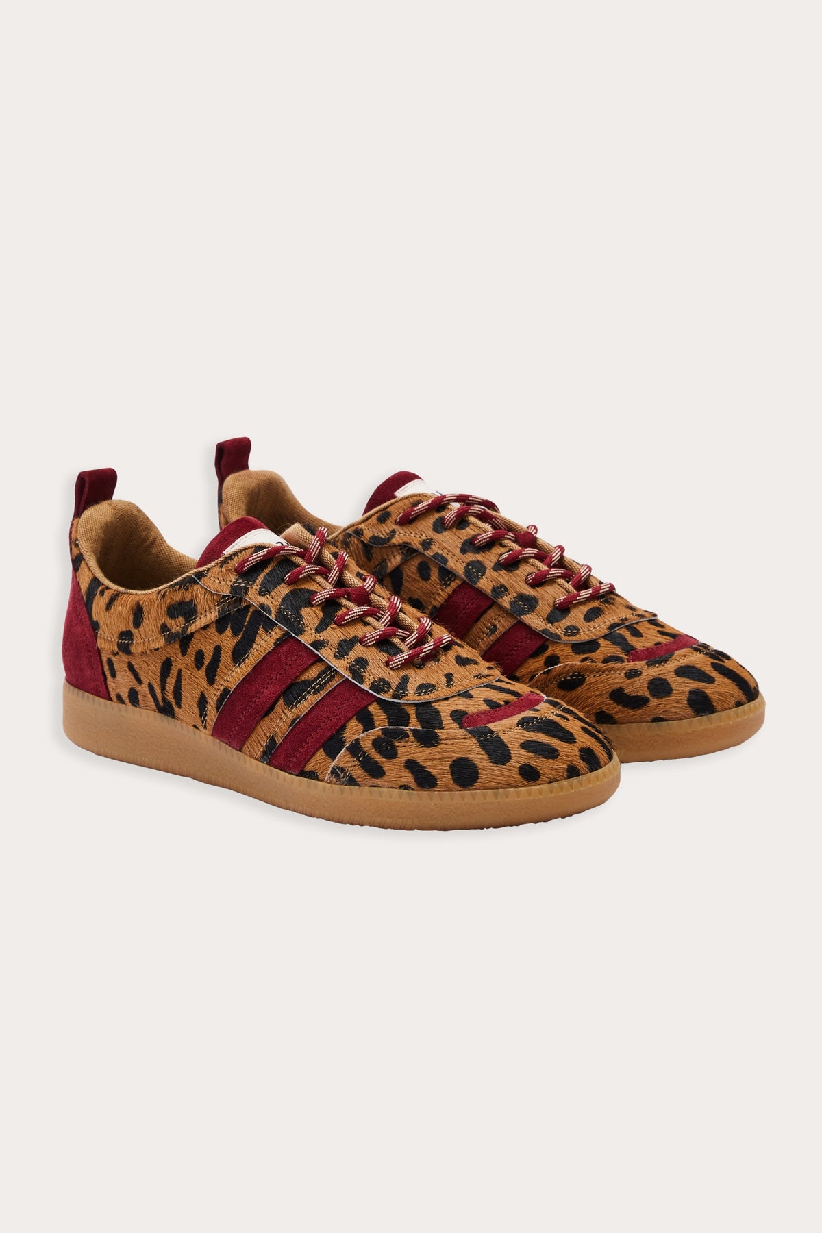 Baskets Quinn guépard et bordeaux