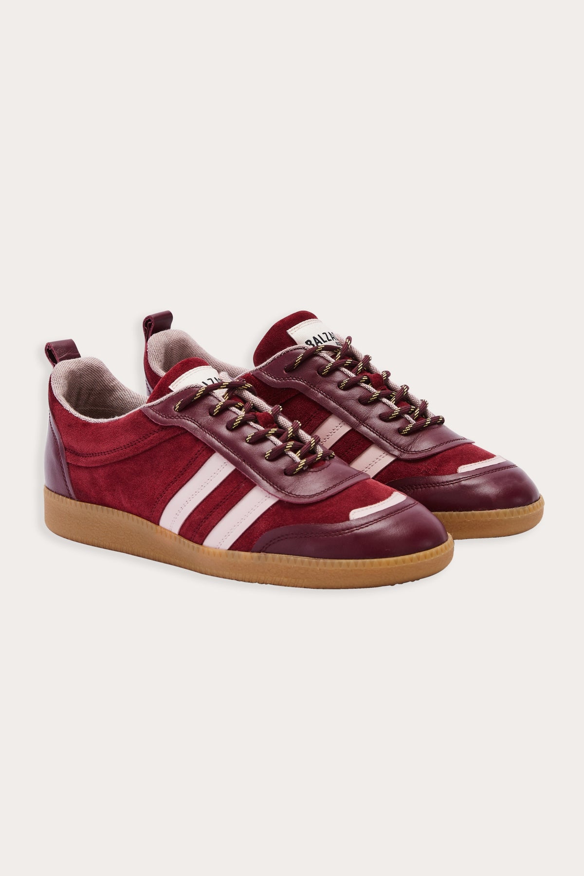 Quinn burgundy and light pink sneakers