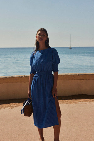 Celestial blue gingham dress