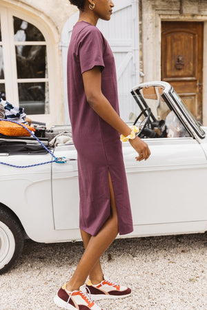 Robe Claodia aubergine