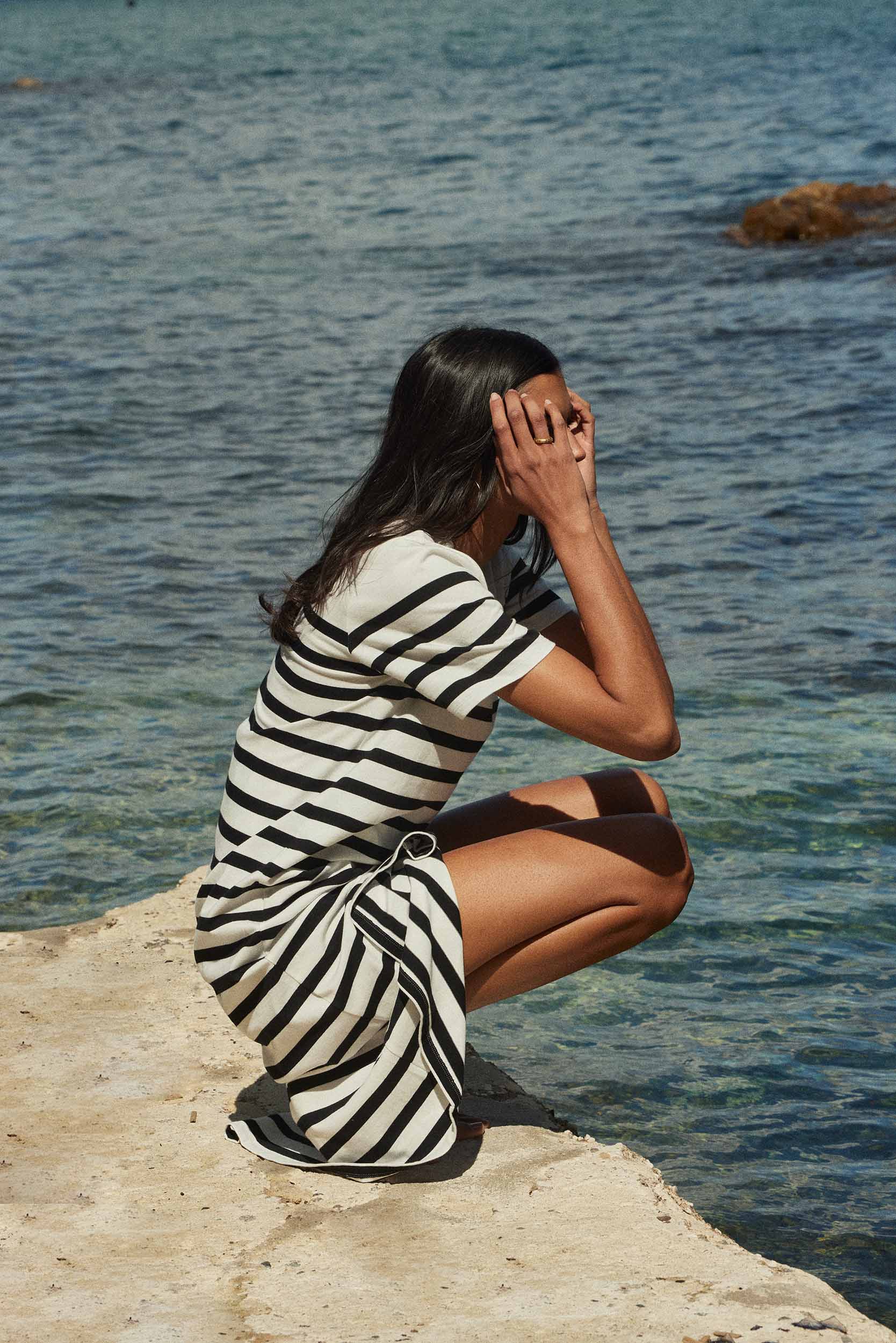 Dress Claodia at stripes noires