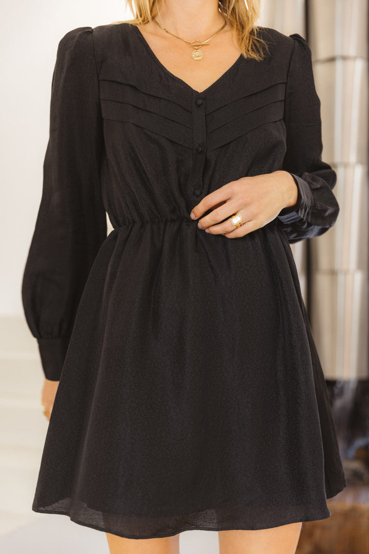Black jacquard Océane dress
