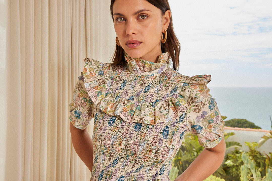 Dress Panka printed flowers d'été