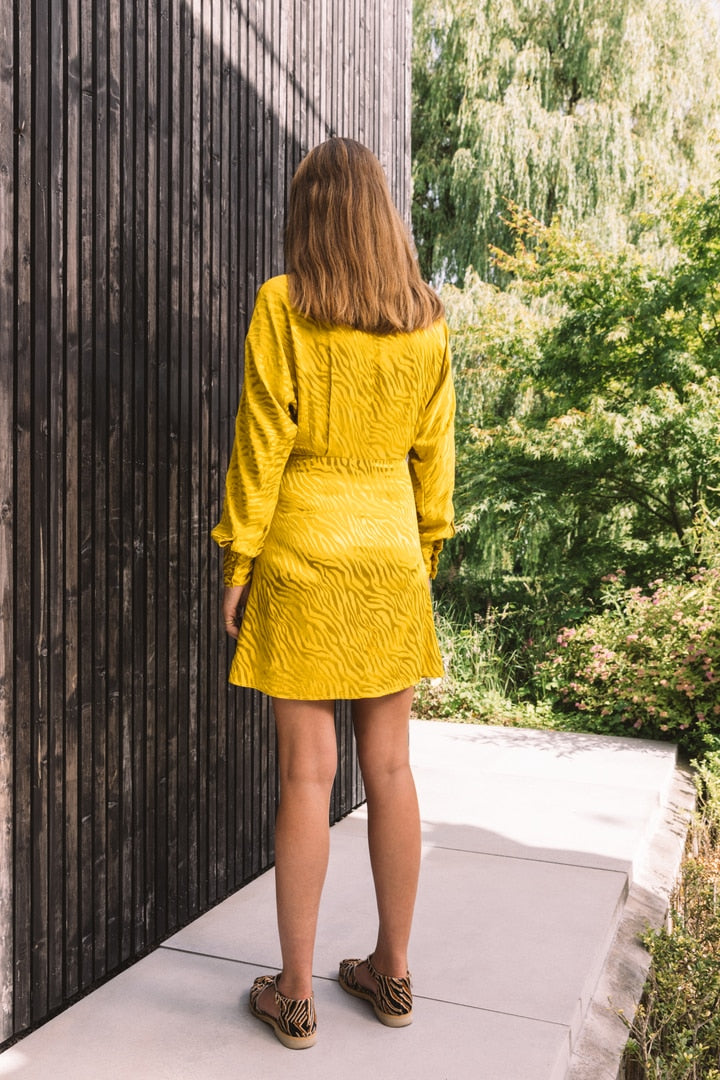Yellow jacquard Pivert dress