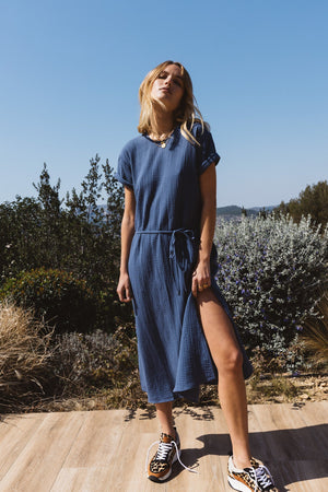 Sentiment dress blue gray