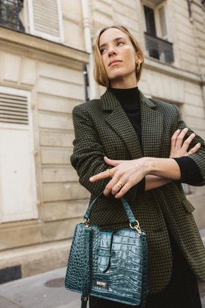 khaki houndstooth glow jacket