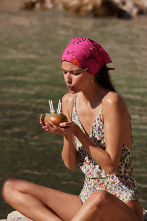 Maillot de bain Roman imprimé Sunset flower