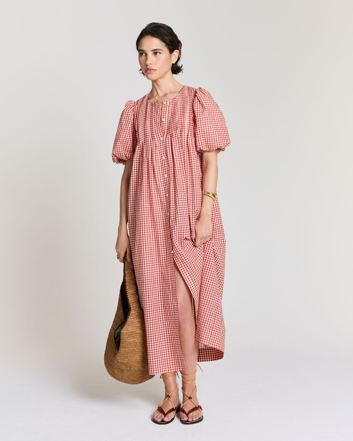 Dress Lavanda gingham yellow and red