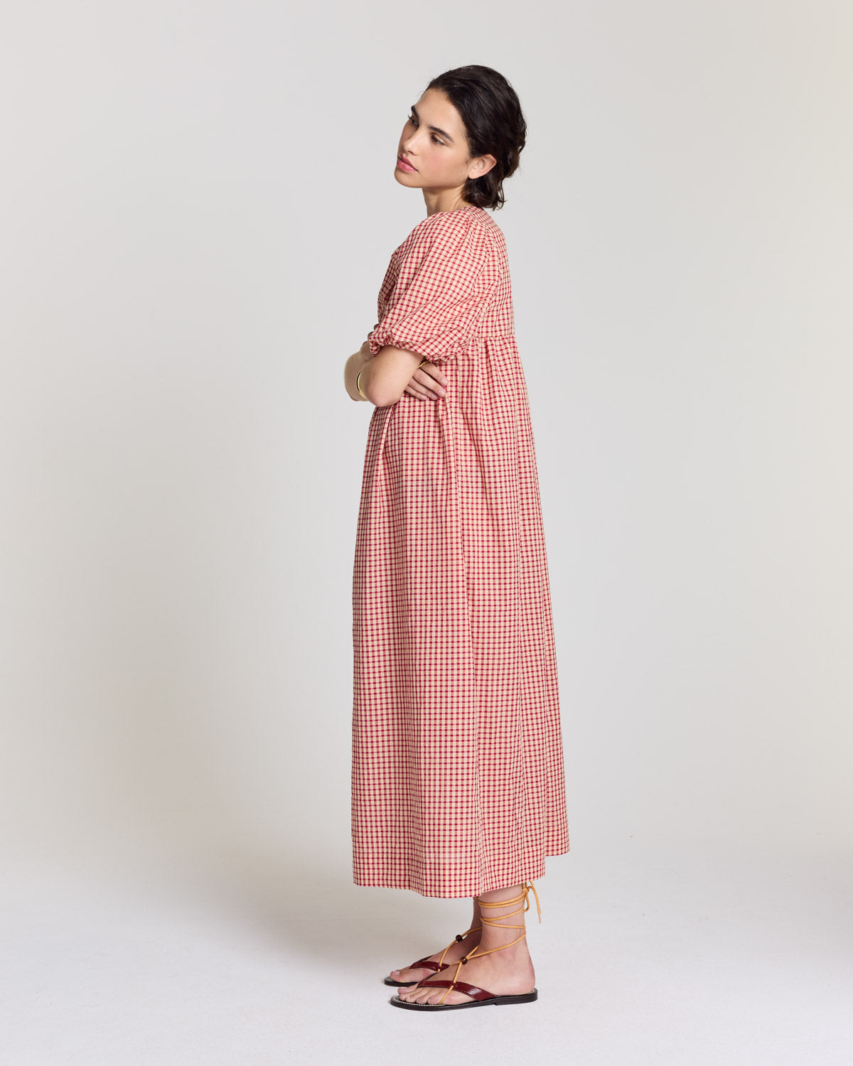 Dress Lavanda gingham yellow and red