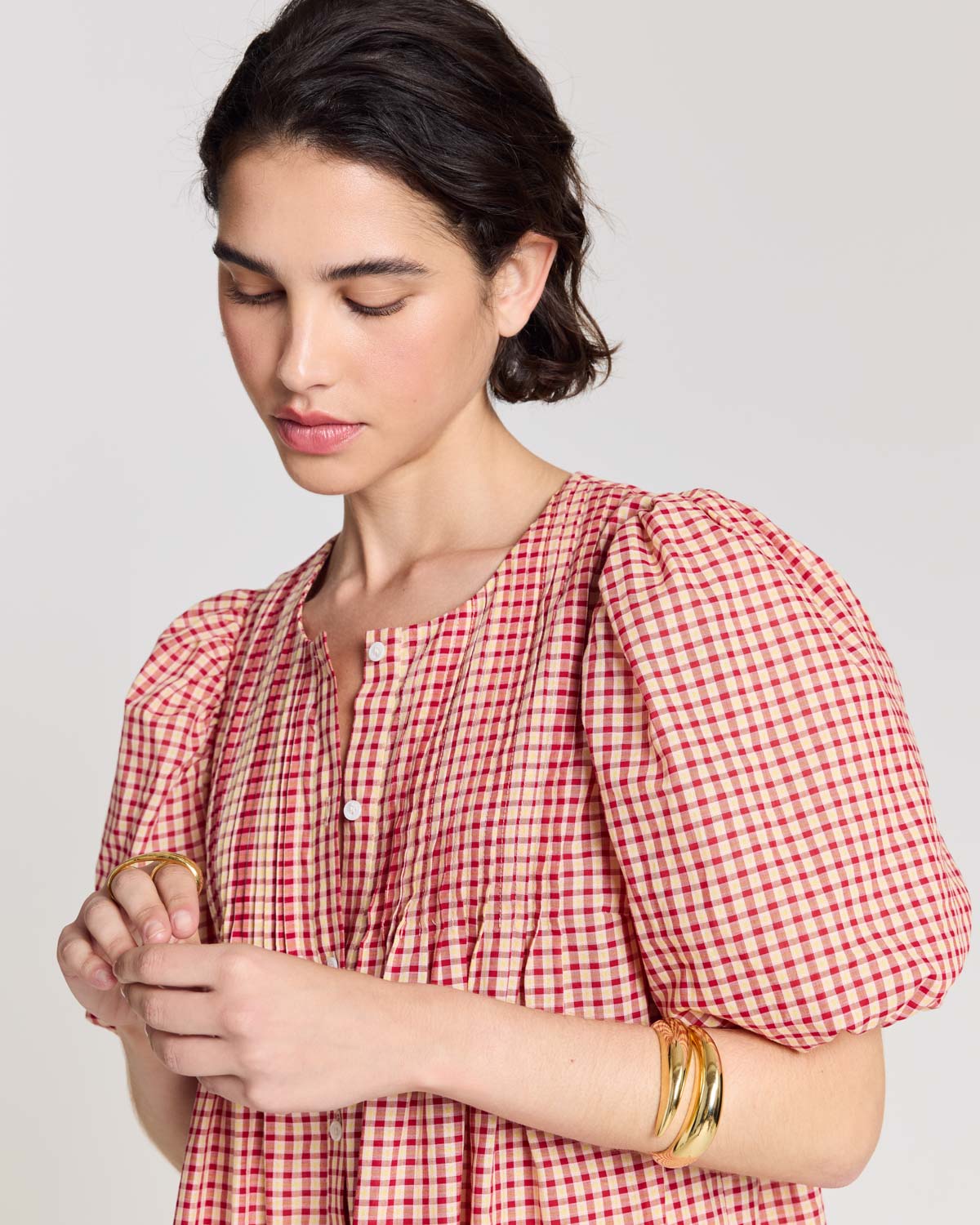 Robe Lavanda vichy jaune et rouge