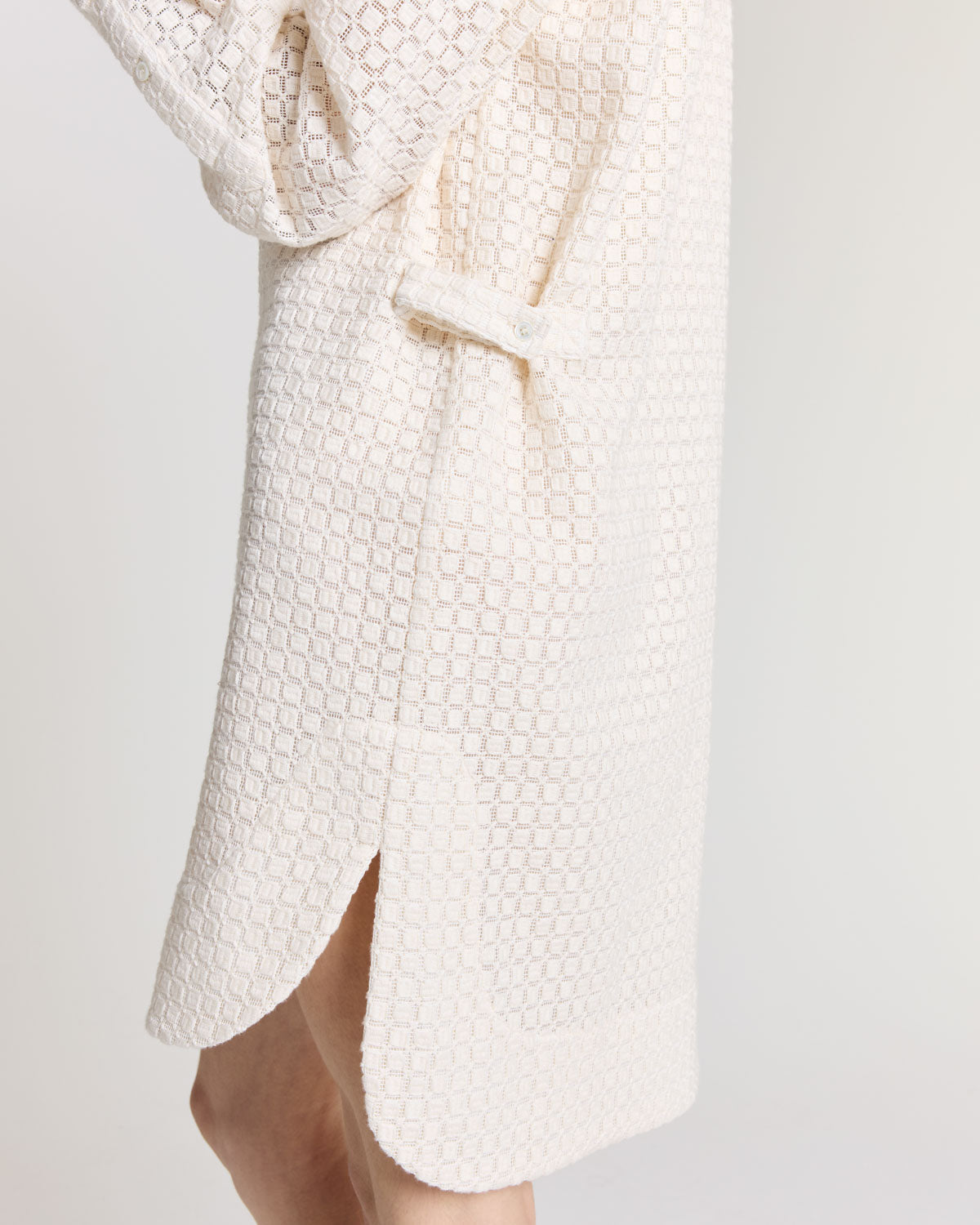 Dress Lioren guipure lace checks ecru