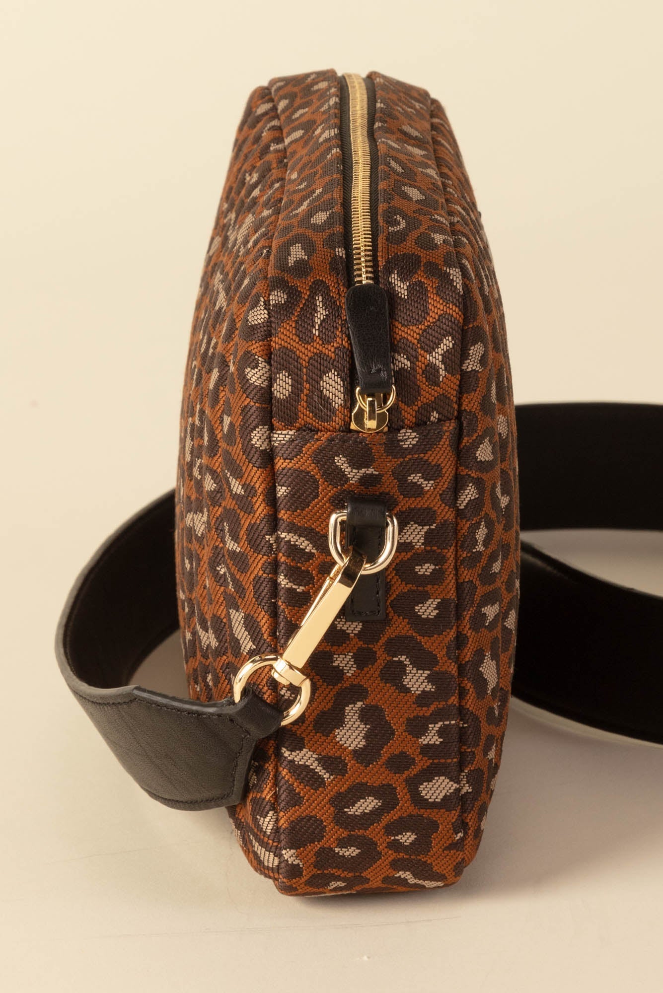 Large Caesar bag in leopard jacquard