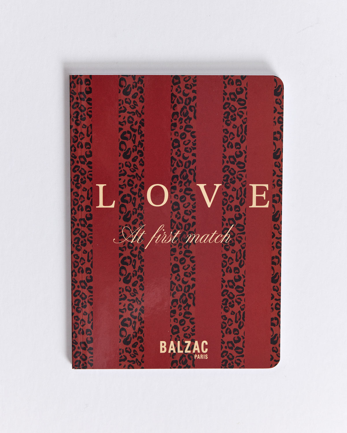 A5 notebook with red and leopard stripes, Love