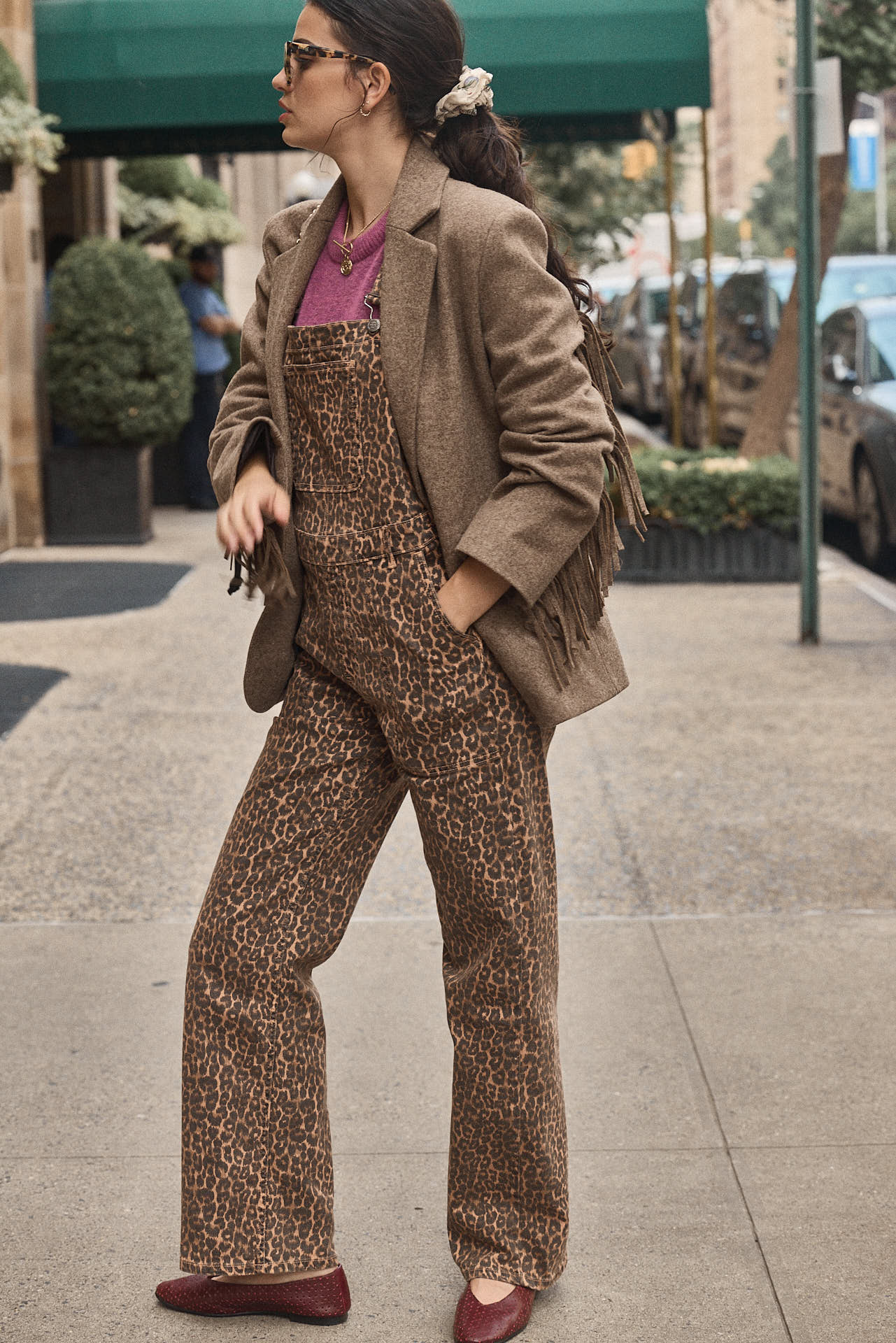 Salopette Edifice leopard coffee