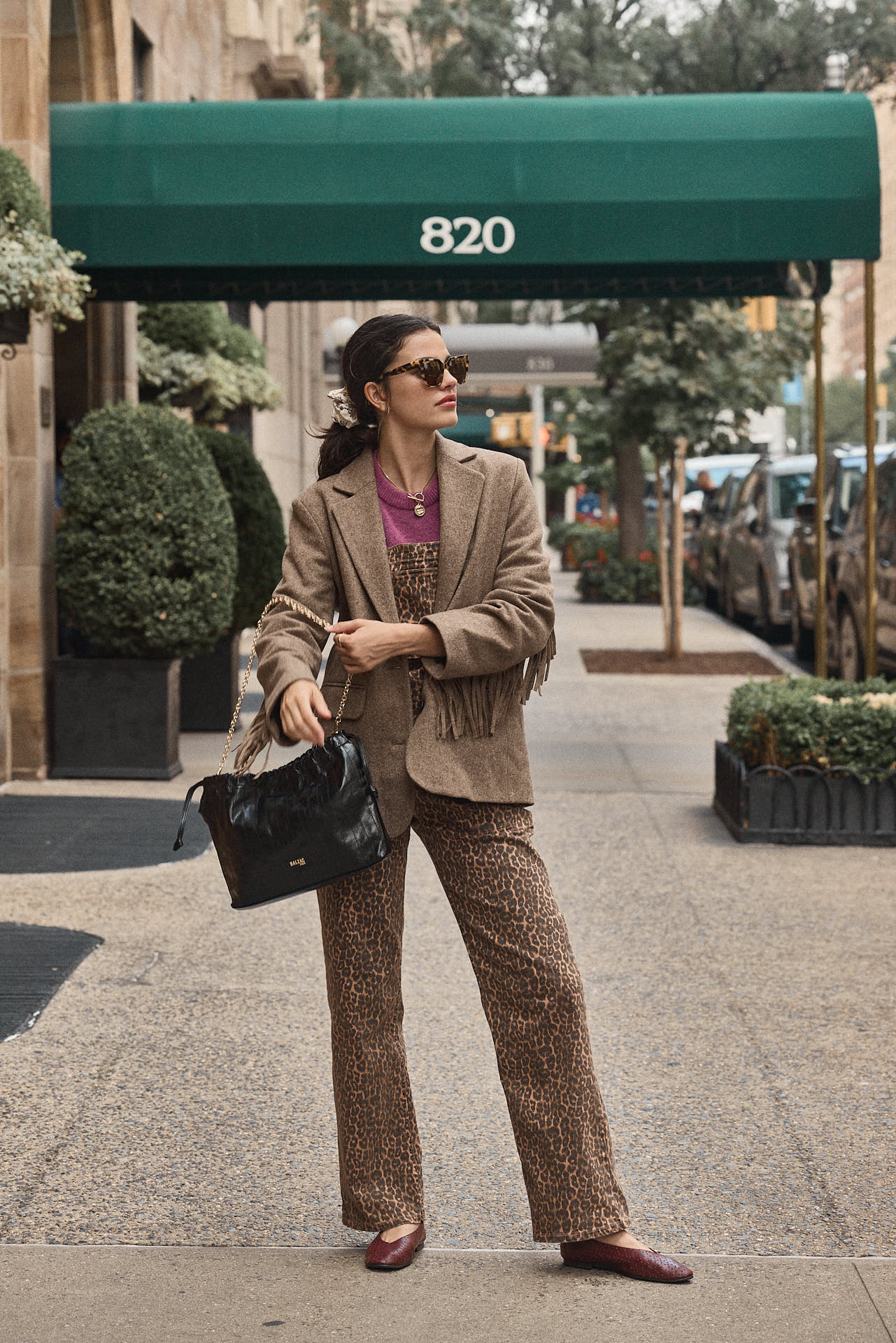 Salopette Edifice leopard coffee
