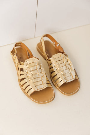 Gold Scenario Sandals