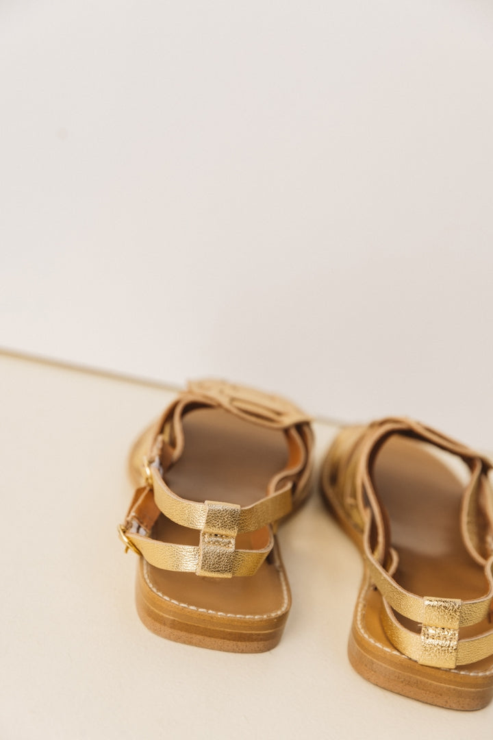 Gold Scenario Sandals