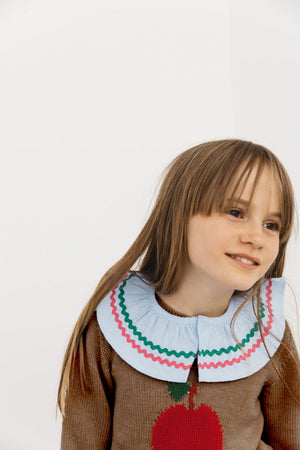 Col Comice bleu vagues colorées