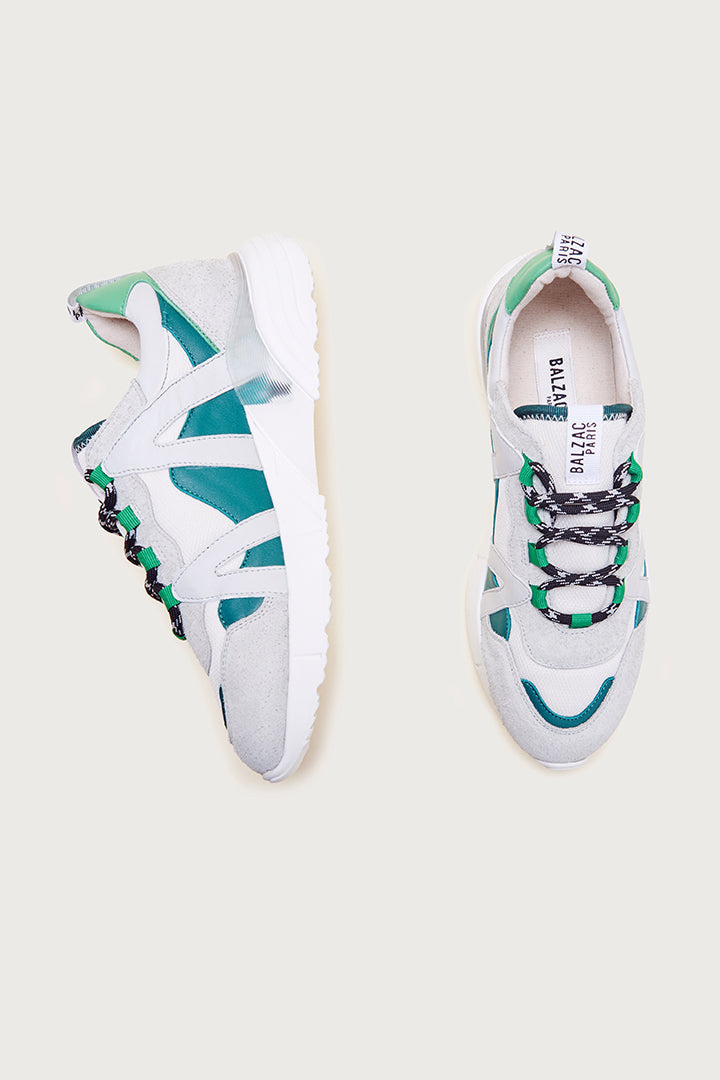Green, white and gray Astor sneakers