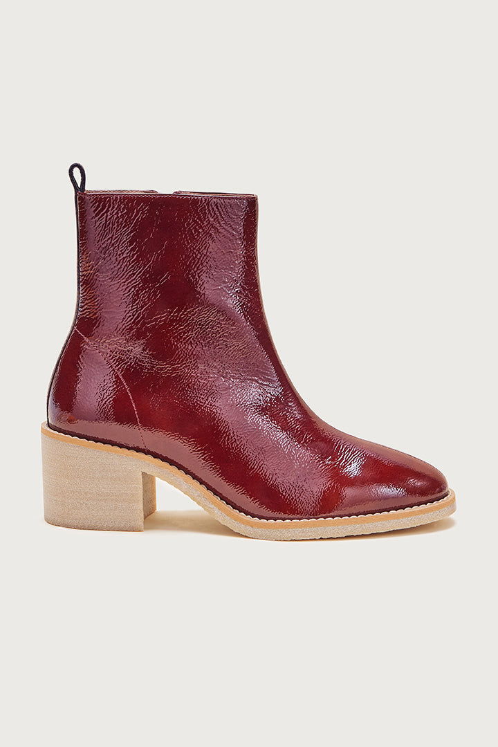 Topshop red store patent boots