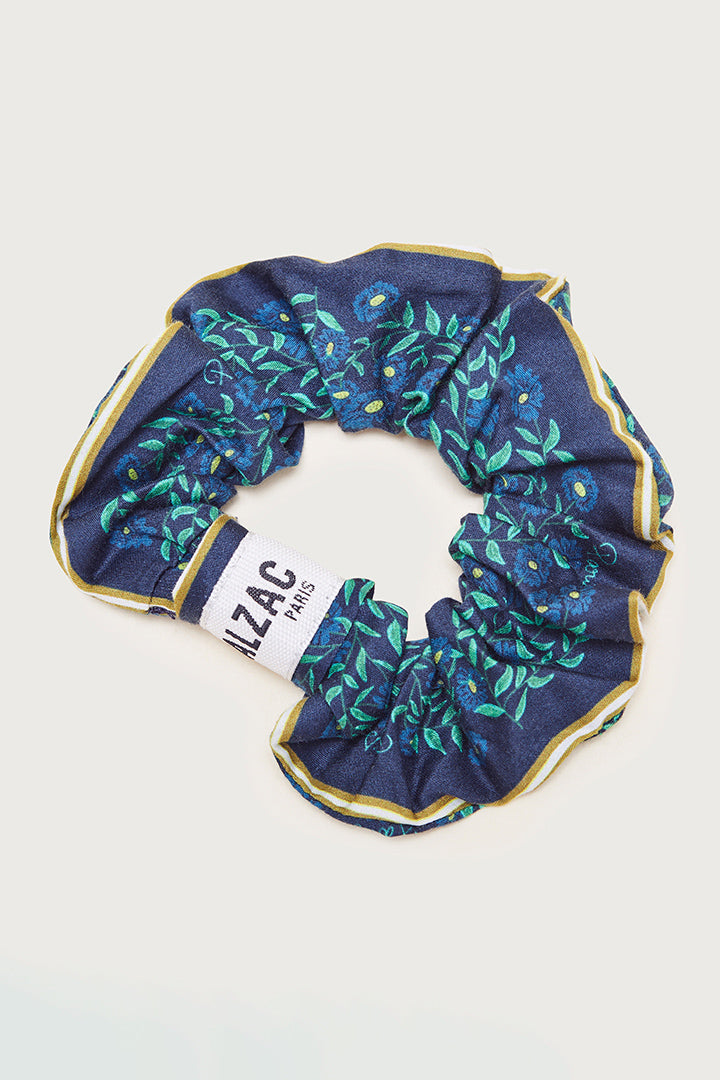 Scrunchie Journey blue bouquet print