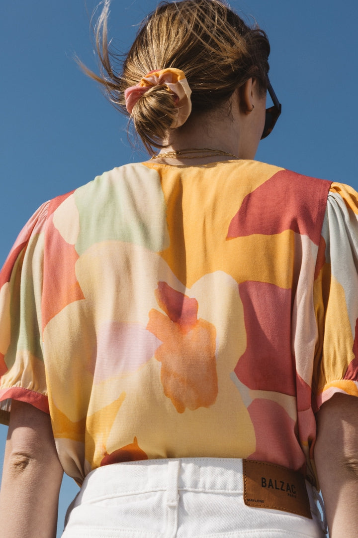 Cabane watercolor print shirt