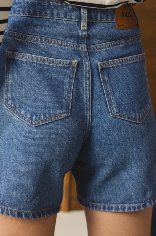 Short Maylone jean bleu minéral