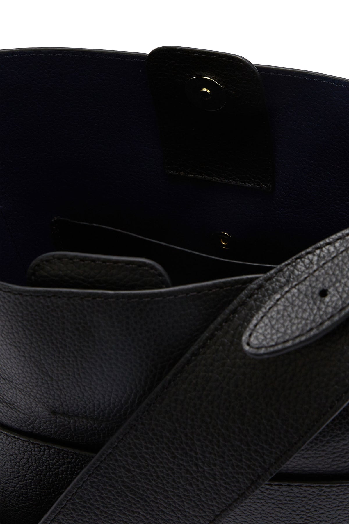 Sac Sofia grainé noir intérieur marine