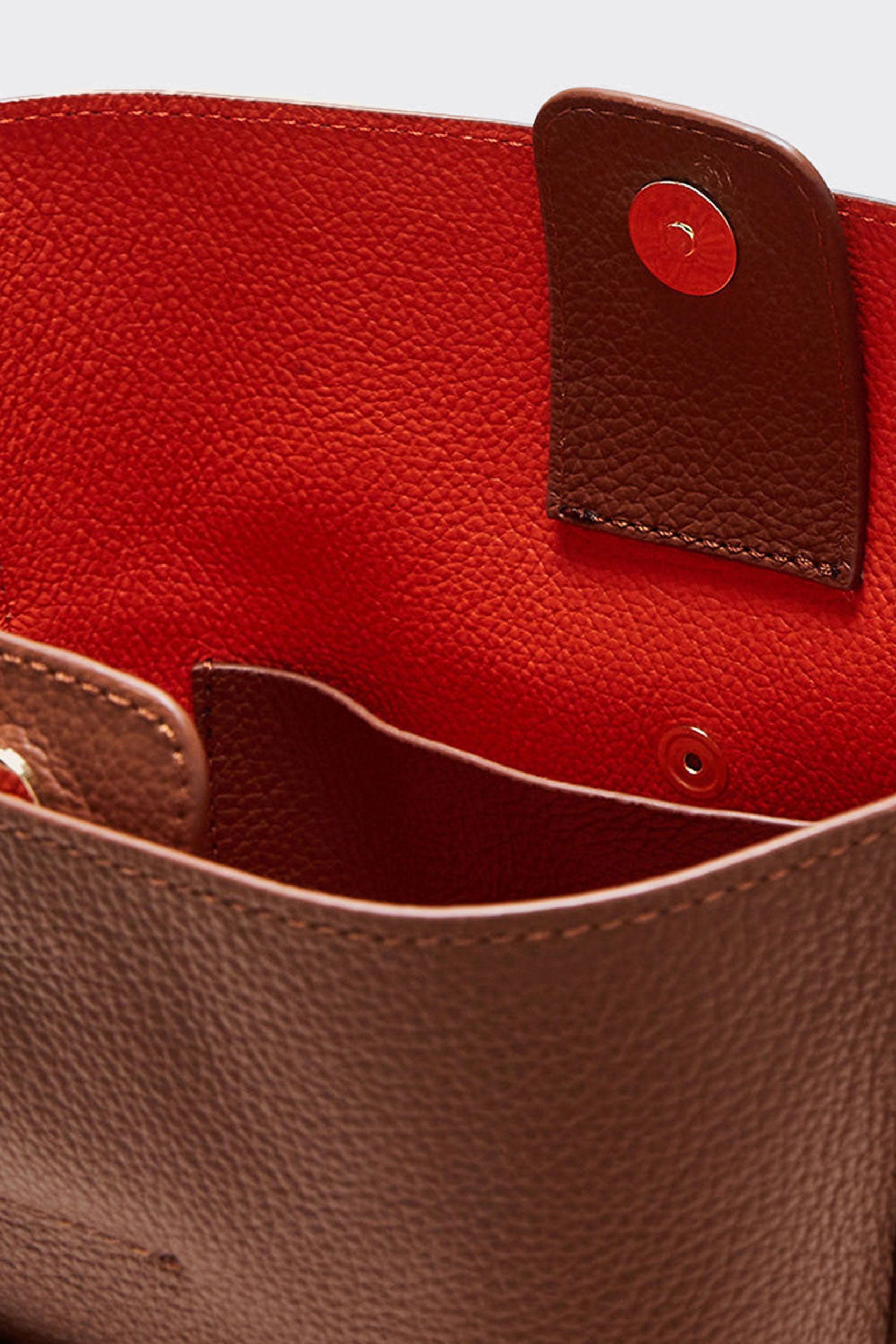 Bag Sofia grained cognac interior orange