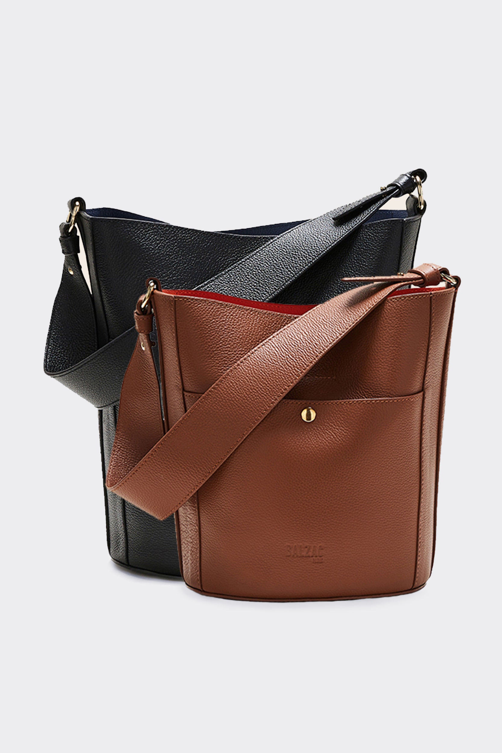 Bag Sofia grained cognac interior orange