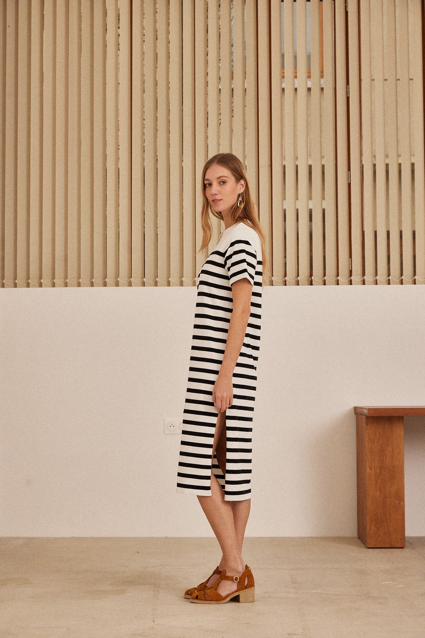 Dress Claodia at stripes noires