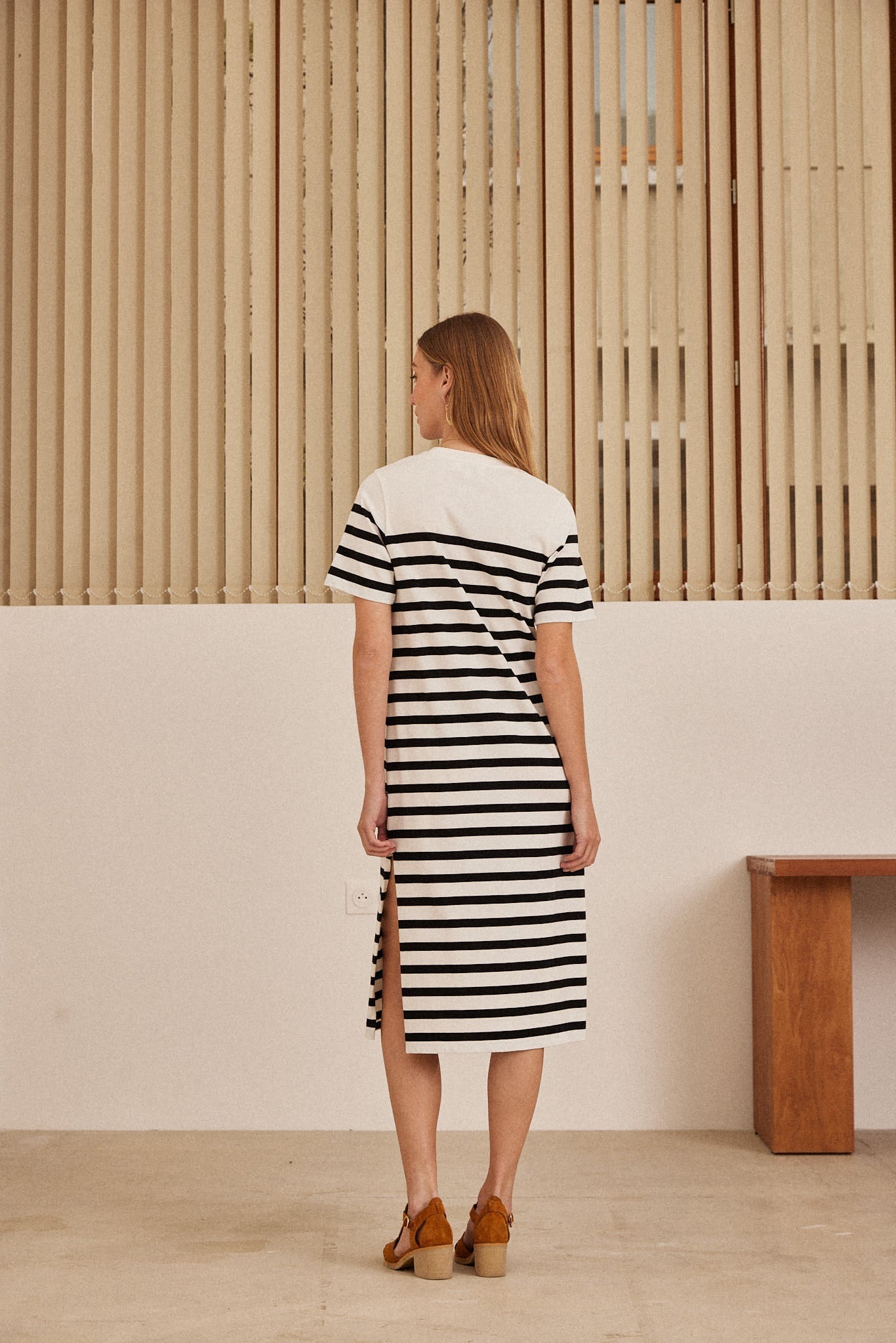 Dress Claodia at stripes noires