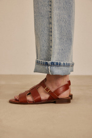 Sandales Aube cognac