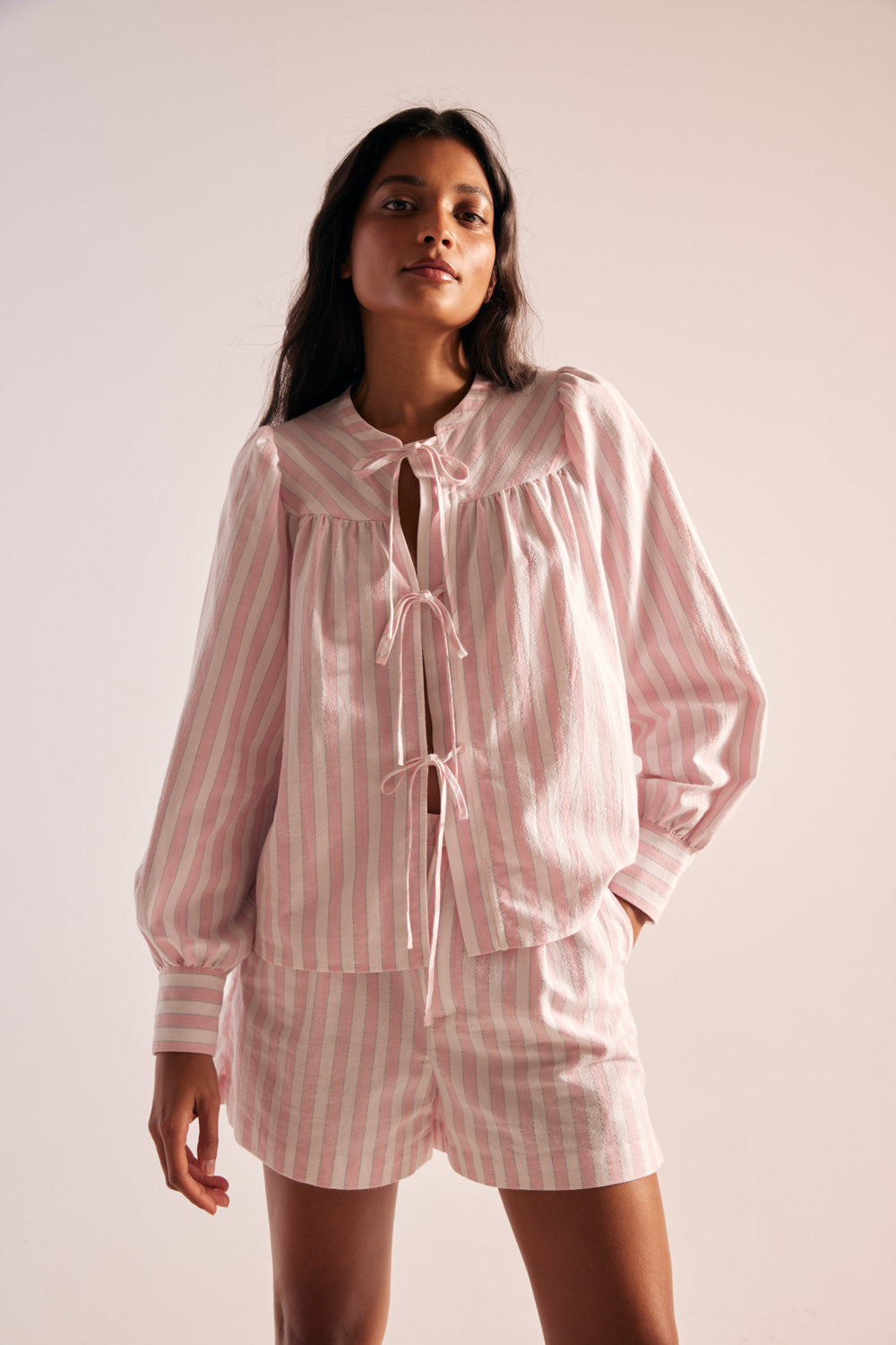 Shorts Simon stripes pink and white