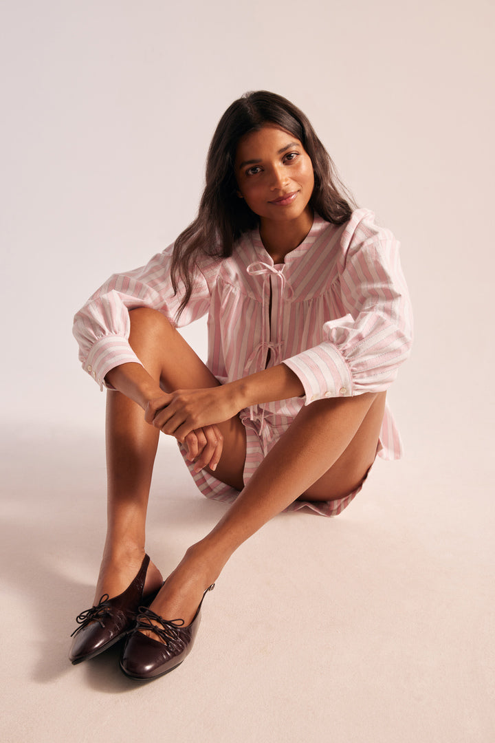 Shorts Simon stripes pink and white