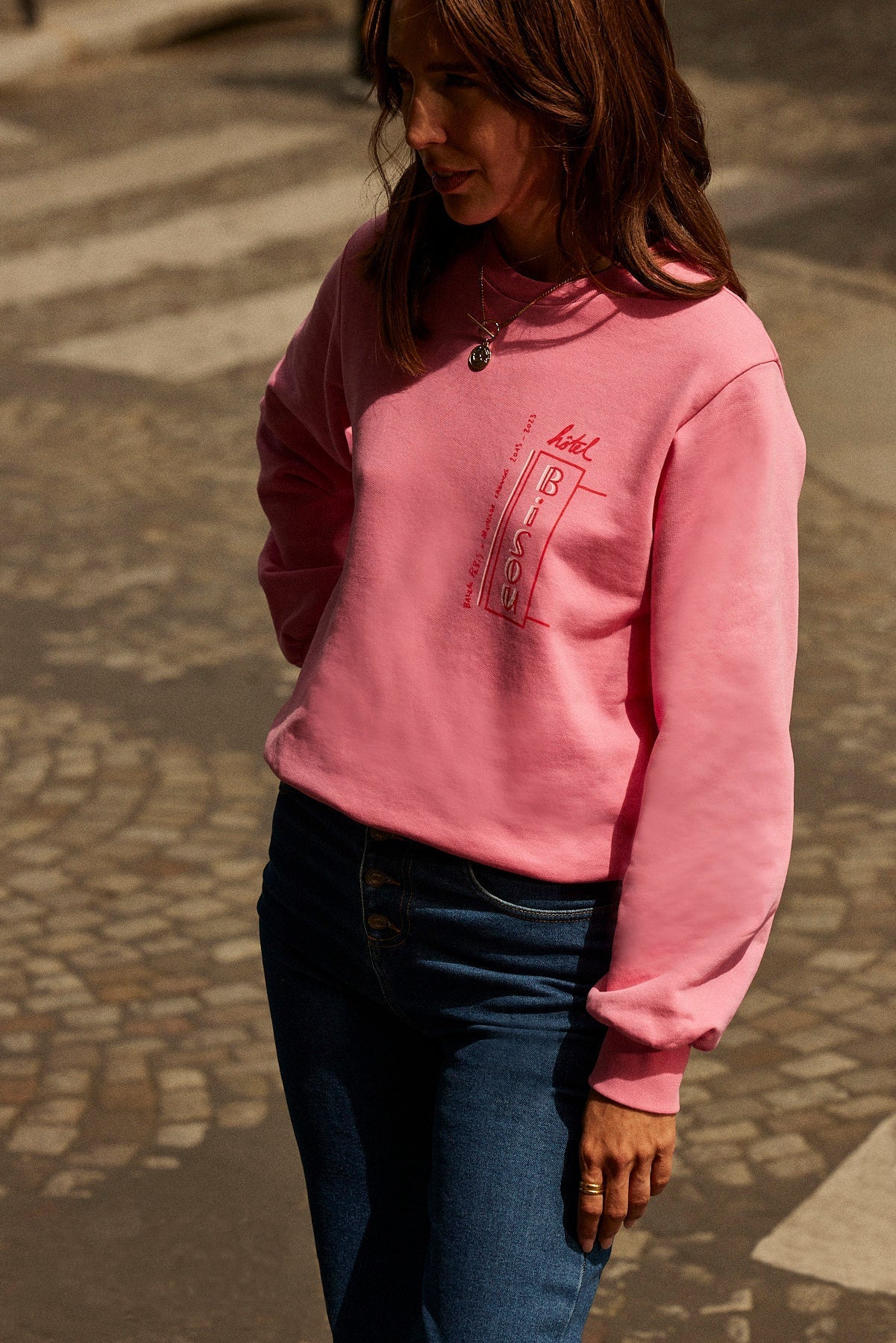 Sweatshirt Anvers Hotel kisses pink and red