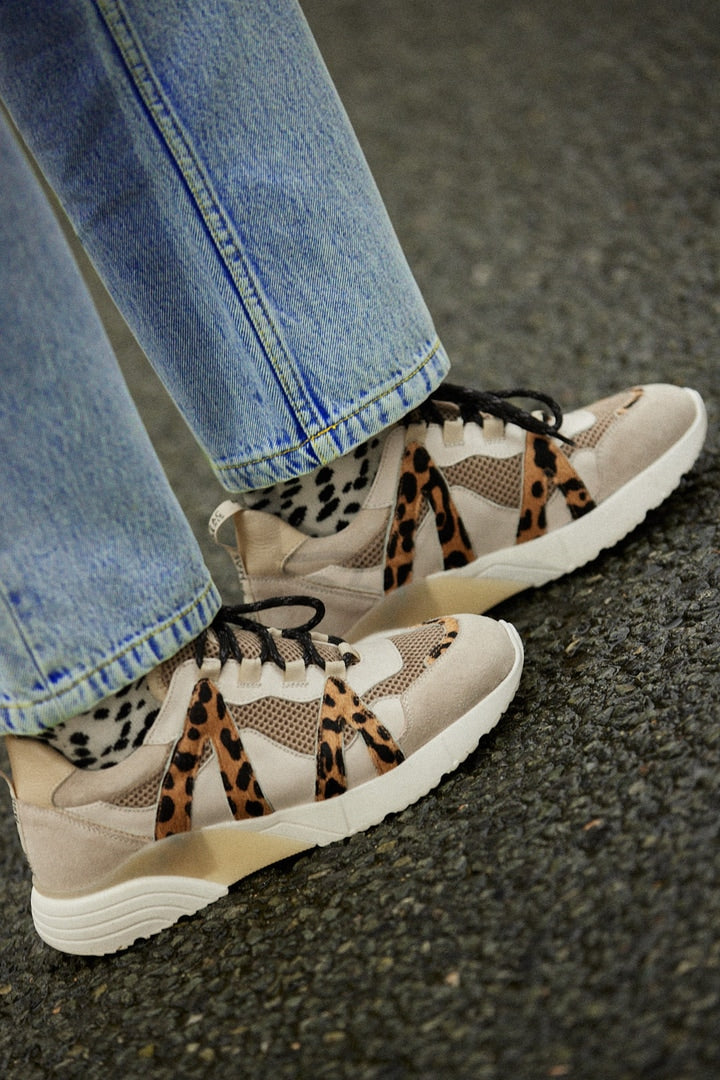 Sneakers Astor sand and cheetah