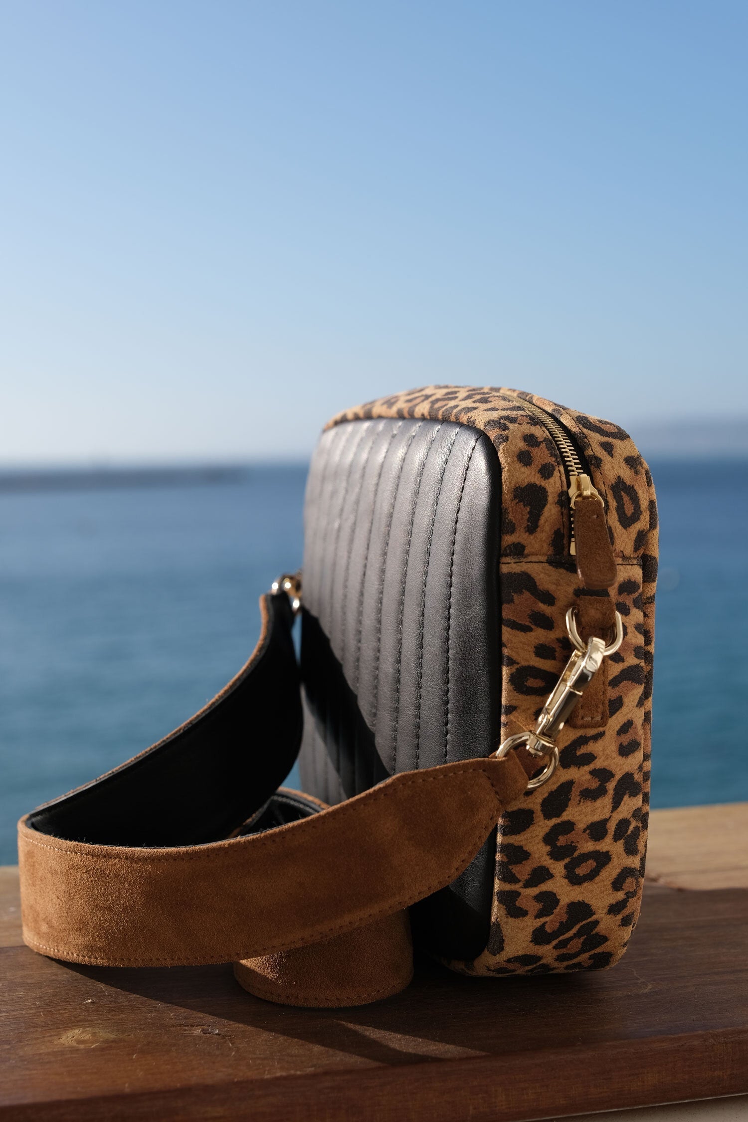 Sac Cesar leopard anse cuir