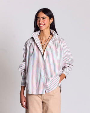 Leonor red and white striped shirt