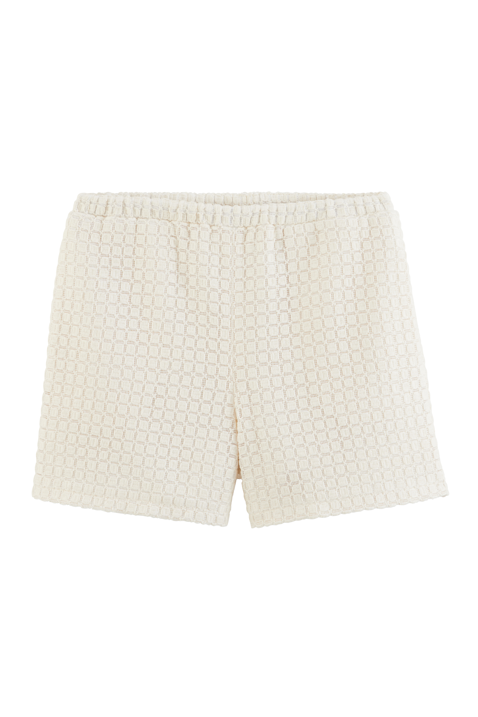Shorts Flora guipure lace checks ecru